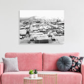 Vogeloog uitzicht van Nome, Alaska met sneeuw Canvas Afdruk (Insitu (Woonkamer))