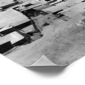 Vogeloog uitzicht van Nome, Alaska met sneeuw Poster (Hoek)