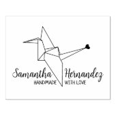 Vogelorigami Aangepast handgemaakt met grote liefd Rubberstempel (Afrduk)