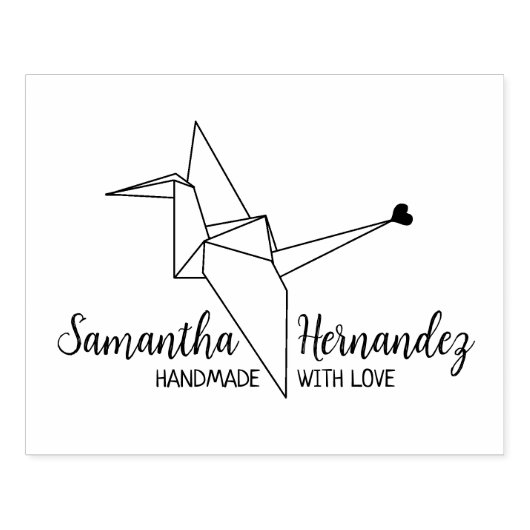 Vogelorigami Aangepast handgemaakt met grote liefd Rubberstempel (Afrduk)