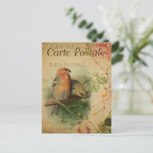 vogelpaar briefkaart (Staand voorkant)