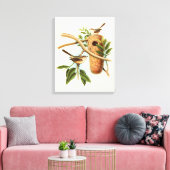 Vogelpaar op een nestveld op een tak canvas afdruk (Insitu (Woonkamer))