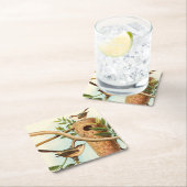 Vogelpaar op een nestveld op een tak kartonnen onderzetters (Insitu)