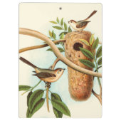 Vogelpaar op een nestveld op een tak klembord (Achterkant)