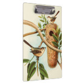 Vogelpaar op een nestveld op een tak klembord (Rechts)