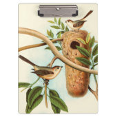 Vogelpaar op een nestveld op een tak klembord (Voorkant)