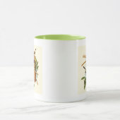 Vogelpaar op een nestveld op een tak mok (Midden)