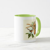 Vogelpaar op een nestveld op een tak mok (Voorkant rechts)