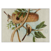 Vogelpaar op een nestveld op een tak snijplank (Voorkant)