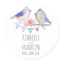 Vogelpaar Schattigee bruiloft