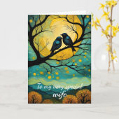  Vogelpaar Speciale Vrouw Jubileum Kaart (Gele Bloem)