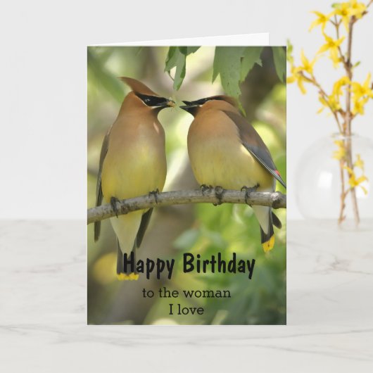 Vogelpaardenvrouw Ik hou van kaart (Gele Bloem)