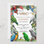 Vogelpapegaai Wild One Birthday Cockatoo Macaw Kaart (Voorkant)