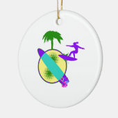 vogelpastel surfer meisje keramisch ornament (Links)