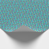 Vogelpatroon Blauw Cadeaupapier (Hoek)