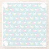 Vogelpatroon Blauw Glazen Onderzetter (Achterkant)