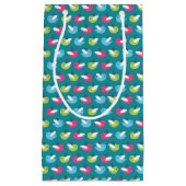 Vogelpatroon Blauw Klein Cadeauzakje (Voorkant)