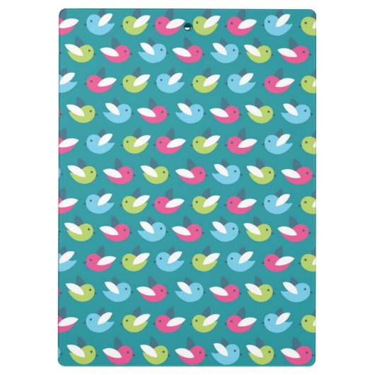 Vogelpatroon Blauw Klembord (Achterkant)