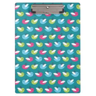 Vogelpatroon Blauw Klembord
