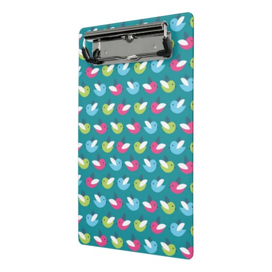 Vogelpatroon Blauw Mini Klembord (Angled2)