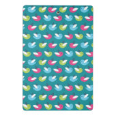Vogelpatroon Blauw Mini Klembord (Achterkant)