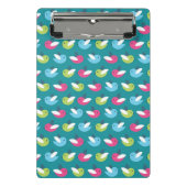 Vogelpatroon Blauw Mini Klembord (Voorkant)