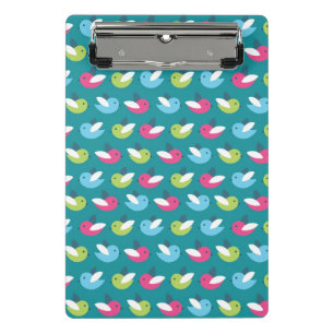 Vogelpatroon Blauw Mini Klembord