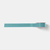 Vogelpatroon Blauw Satijnen Lint (Voorkant)