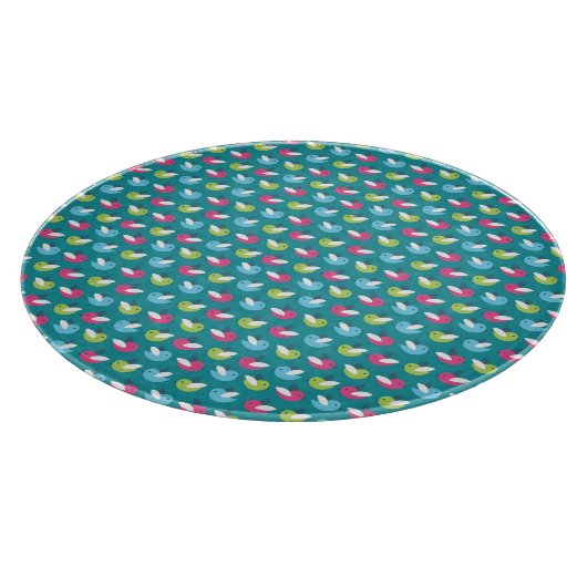 Vogelpatroon Blauw Snijplank (Hoek)