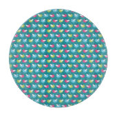 Vogelpatroon Blauw Snijplank (Voorkant)