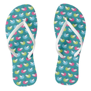 Vogelpatroon Blauw Teenslippers