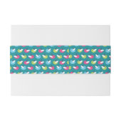 Vogelpatroon Blauw Uitnodigingen Wikkel (Achterkant Voorbeeld)