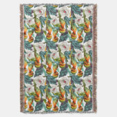 Vogelpatroon en exotische bloempatroon 2 deken (Voorkant Verticaal)