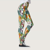 Vogelpatroon en exotische bloempatroon 2 leggings (Rechts)