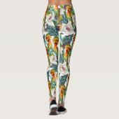 Vogelpatroon en exotische bloempatroon 2 leggings (Achterkant)
