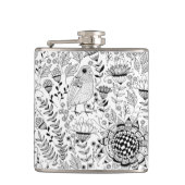 Vogelpatroon en patroon van doedelen heupfles (Voorkant)