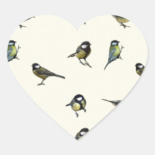Vogelpatroon Hart Sticker