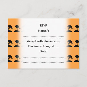 Vogelpatroon in zwart en Oranje. RSVP Kaartje