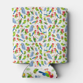 vogelpatroon, kleurrijk parkietpatroon blikjeskoeler (Achterkant)