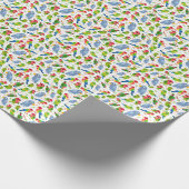  vogelpatroon, kleurrijk parkietpatroon cadeaupapier (Hoek)