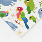  vogelpatroon, kleurrijk parkietpatroon fleece deken (Hoek)
