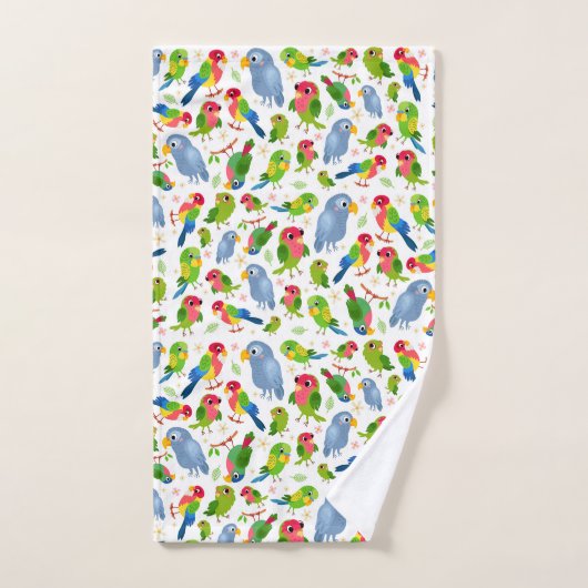  vogelpatroon, kleurrijk parkietpatroon handdoek (Handdoek)