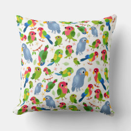  vogelpatroon, kleurrijk parkietpatroon kussen