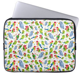  vogelpatroon, kleurrijk parkietpatroon laptop sleeve
