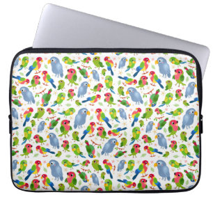  vogelpatroon, kleurrijk parkietpatroon laptop sleeve
