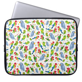  vogelpatroon, kleurrijk parkietpatroon laptop sleeve