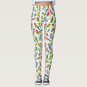  vogelpatroon, kleurrijk parkietpatroon leggings