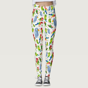  vogelpatroon, kleurrijk parkietpatroon leggings