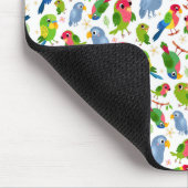  vogelpatroon, kleurrijk parkietpatroon muismat (Hoek)