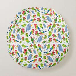  vogelpatroon, kleurrijk parkietpatroon rond kussen